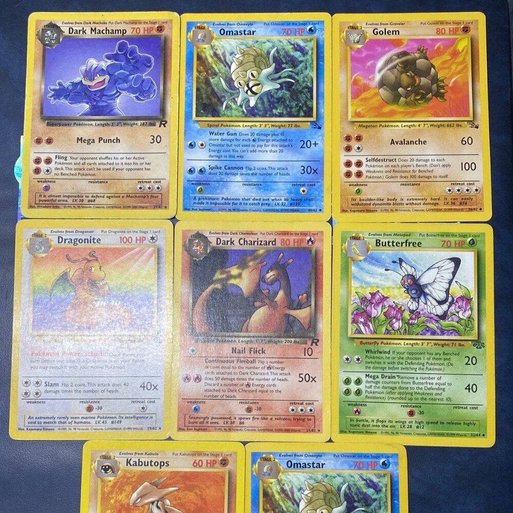 Vintage Pokémon Stage 2 Lot – Dark Charizard Dragonite (WotC)